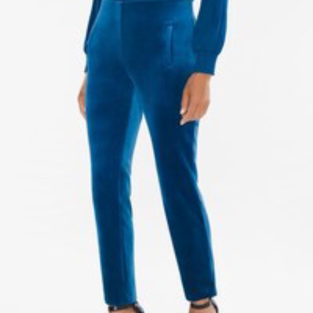 NWT Chico's Victorian Blue Velveteen Pant Juliet